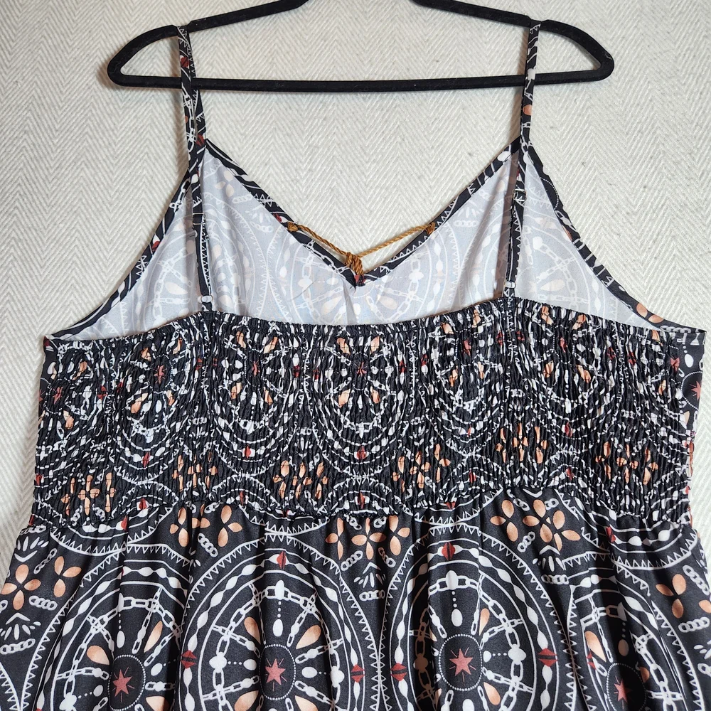 Elegant Spaghetti Strap Maxi Dress Plus Size 4X Rushed Waist And Back Stretchy - Picture 7 of 13